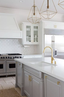 Meubles de cuisine modulaires gris pâle en bois massif pour la décoration intérieure au design moderne
