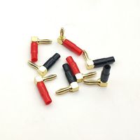 Prise banane plaquée or entièrement en cuivre de 4 mm, type L à 90 degrés, connecteur banane à prise souple, prise banane à usage spécial pour haut-parleurs