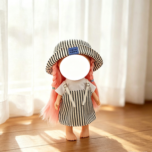 Conjunto de Ropa para Muñeca con Sombrero a Rayas y Gafas de Sol, Unisex, 26 cm, Poliéster, Serie de Moda, Accesorios de Ropa para Juguetes, Gran Venta 2026 - Product Image 6