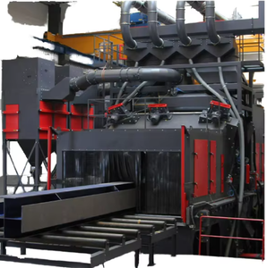 Machine de sablage à rouleaux entraînée par moteur PLC série ATHI Q69 pour prétraitement de tôles <span class=keywords><strong>et</strong></span> poutres en H, certifiée CE ISO - Product Image 1