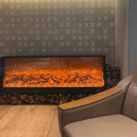 Cheminée électrique murale à chauffage par Led Décor Simulation de bois Flamme de carbone Inserts électriques Chauffage Cheminée électrique