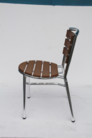 Chaises de jardin en bois plastique pour restaurant bistrot en aluminium Chaise de salle à manger d'extérieur en bois