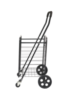 Chariot de magasinage pliable portable sur mesure de 30 kg pour les supermarchés, pour un usage domestique, avec support en plaque de fer au fond