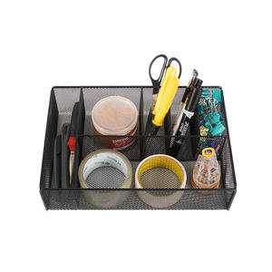 आधुनिक काले धातु के तार जाल डेस्क आयोजक कार्यालय पेन और डेस्कटॉप वस्तुओं के लिए - Product Image 5