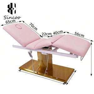 Camilla de Masaje Plegable para Salón de Belleza, con Base de Acero Inoxidable Rosa, Control de Pie, 3 Motores, Tapizada en Cuero Sintético, Colores Personalizables - Product Image 6