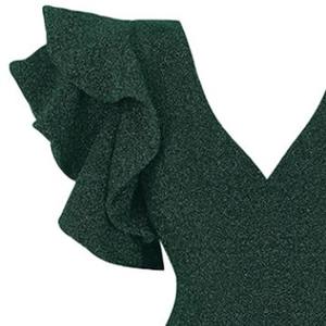 TW 2026 Nueva Llegada Estilo de Moda Atractivo Traje de Baño Enterizo de Color Sólido con Vestido de Baño <span class=keywords><strong>Escote</strong></span> en <span class=keywords><strong>V</strong></span> <span class=keywords><strong>Profundo</strong></span> Volantes Bikini para Mujer - Product Image 5