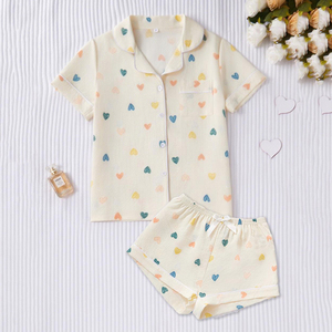 Conjunto de <span class=keywords><strong>Pijama</strong></span> Multicolor para Mujer, Estilo Corto y Lindo, Ideal para el Verano, Superventas - Product Image 1