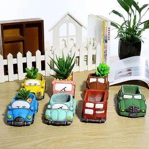 Beliebte Produkte Kreative Keramik Auto Form Blumentopf Jungen Mädchen Geschenk Präsentieren Töpfe