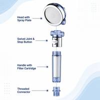 Pommeau de douche à main écologique à 3 modes avec interrupteur marche-arrêt perles filtrantes fonction pressurisée pour bain de spa emballé dans une boîte