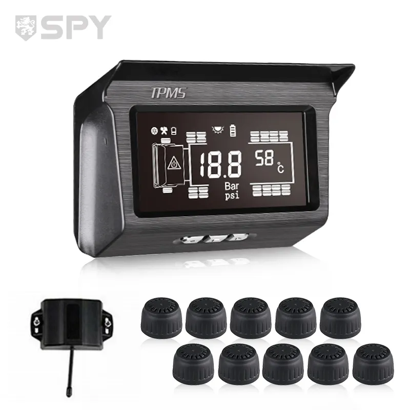 Universalワイヤレスdiy 6-8-12-16-20-22-26外部センサー188-200 Psi Truck車TPMS Real-時間Tire Pressure Monitoring System