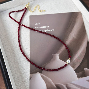 Natural Red <b>Crystal</b> Multilayer Turquoise Beaded Boho Necklace Gold Plated Women's Jewelry Gift Party Made in China - Product Image 4