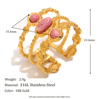 Dream idea Luxuriöser drei schicht iger echter roter Rubin-Ring mit offenem Band Eleganter hand gefertigter Schmuck für Frauen