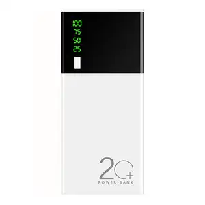 Bộ Sạc Dự Phòng 18650 Sạc Nhanh Ổ Cắm USB Kép 20000Mah Hộp Đựng Sạc Pin Không Có Pin Cho Xiaomi Huawei <span class=keywords><strong>Iphone</strong></span> Màu Trắng - Product Image 1