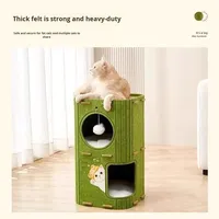 Arbre à chat multi-niveaux en feutre avec structure d'escalade, toutes saisons, chaud, respirant, résistant à l'usure, avec trous pré-percés