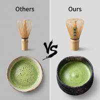 Meilleure Vente : Ensemble de 4 Outils à Matcha Faits Main – Fouet à Matcha Chasen en Bambou Violet et Blanc à Long Manche