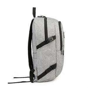 Custom Logo Unisex <b>Black</b> Nylon Oxford Leather Bag Laptop Office <b>Backpack</b> for <b>Men</b> - Product Image 3