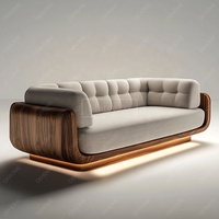 Canapé d'angle modulable et convertible de luxe OE HOME, moderne, trois places, pour salon, en bois massif et rembourré