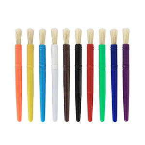 Xin Bowen spazzola di vendita calda 10 pz manico in plastica di colore setole testa piatta artista pennello pittura a olio <span class=keywords><strong>per</strong></span> bambini - Product Image 6