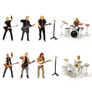 Modèle 1:64 Guitare <span class=keywords><strong>rock</strong></span> and roll, batterie, chanteur, percussioniste, figurine miniature 1/64 - Product Image 1