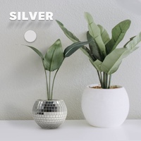 Boule disco en verre, pot de fleurs, boule miroir disco en verre de 8 cm, porte-bougie en verre, kit de porte-bougie en mosaïque pour la décoration de mariage