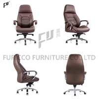 Fauteuil de bureau moderne en gros, réglable, à dossier haut, en cuir PU, pivotant, avec accoudoirs, pour cadre dirigeant