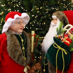 Santa Claus y Mamá Claus de Tela de Tamaño Real, Adornos Navideños para Exteriores, Decoraciones Navideñas - Product Image 3