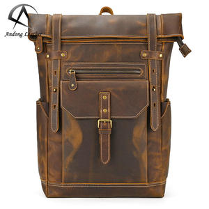 Sac à dos rétro pour homme Andong, sacs à dos en cuir Crazy Horse, cuir de vache véritable - Product Image 1