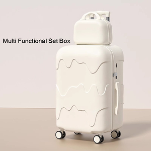 JX 20 polegadas Multi Funcional Caixa Combinação Spinner Carry-On Bagagem 360 Graus Spinner Rodas ABS + PC Material TSA Bloqueio Suave - Product Image 1