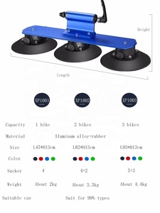Portabicicletas de Techo YOTO con Ventosa, de Aluminio Ligero con Logo Personalizado para <span class=keywords><strong>3</strong></span> Bicicletas y Capacidad de Carga de 100 kg - Product Image 4