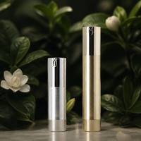 Flacon pompe sans air en argent plaqué or 10ml 15ml 20ml 30ml, emballage cosmétique vide pour soins de la peau
