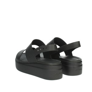Sandali neri con tacco 206453 con punta aperta e Peep Toe traspirante in altezza per la primavera e l'estate con soletta in gomma - Product Image 2