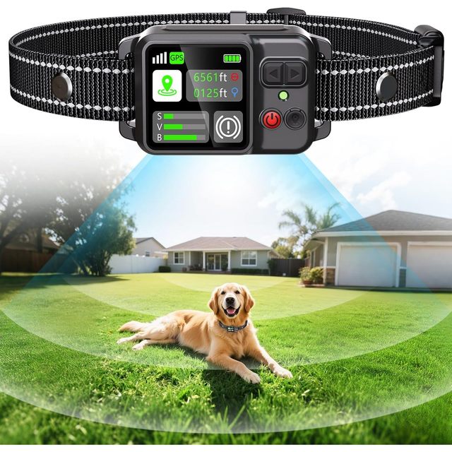 Attefine GPS Wireless Dog Fence 49-6561 Ft Circular Boundary Real-Time Tracking Pet Tracker
