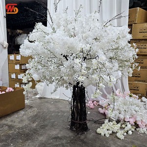 LEDA Centre de table de mariage, arbre de fleurs artificielles décoratif en fleurs de cerisier blanches pour événements - Product Image 3