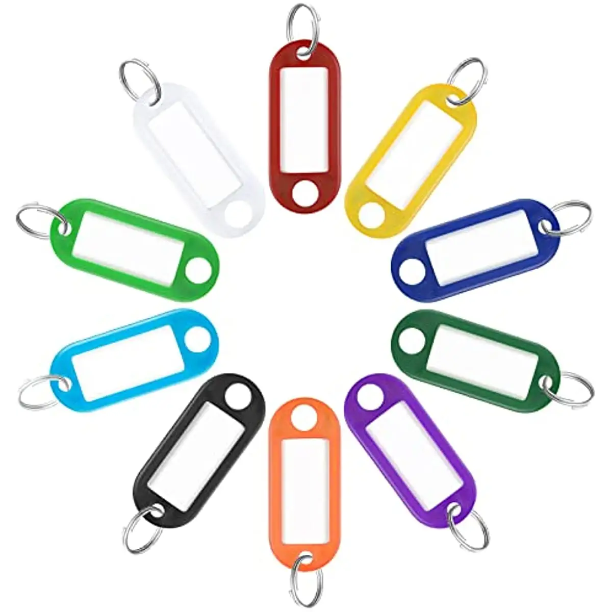 Plastica 10 colori assortiti portachiavi Tag con etichette identificativi etichette identificative con anello diviso portachiavi portachiavi accessori