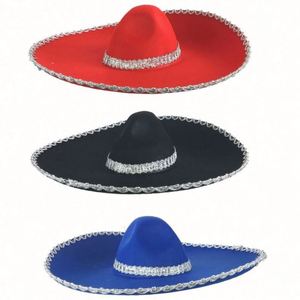 Sombreros de Vaquero Estilo Occidental al por Mayor, Sombreros Fedora de Fieltro de Ala Ancha, Sombreros Fedora de Vaquero con Parte Superior Redonda - Product Image 1