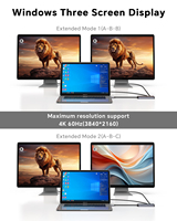 Base de Conexión USB C FORIDA OEM ODM 2026, Adaptador para Dos Monitores, Hub USB C 5 en 1, Base para Dos Monitores para MacBook