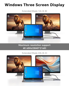 Новейшая док-станция FORIDA OEM ODM USB-C 2026 года с адаптером для двух мониторов, USB-C хаб <span class=keywords><strong>5</strong></span>-в-1 с двумя мониторами для MacBook - Product Image 6