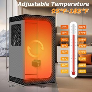 <span class=keywords><strong>Sauna</strong></span> ad Aria Calda Portatile Aggiornata con Lampada a Luce Rossa 660nm, Temperatura 175°C, Telecomando, Confortevole - Product Image 2