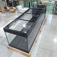 Aquarium rectangulaire sur mesure avec cadre noir et verre ultra-clair, filtre latéral intégré, capacité 500-1000L, pour décoration de salon