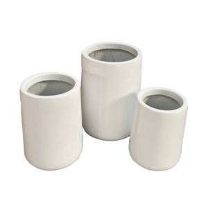 <span class=keywords><strong>Vaso</strong></span> per Fiori in Fibra di Vetro a Righe Ecologico, Vasi FRP per Interni ed Esterni, Grande <span class=keywords><strong>Vaso</strong></span> Decorativo Bianco Moderno per Giardino - Product Image 3