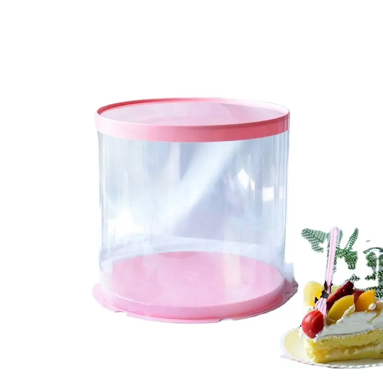 Luxe Plastic Taartdoos Transparant Hoog Feest Bruiloft Verjaardag Voor Pop Gast Doorzichtige Cakedoos