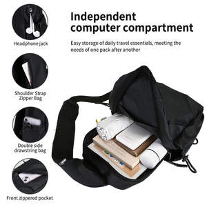 남성 캐주얼 패션 가슴 가방 팩 사용자 정의 로고 브랜드 방수 슬링 숄더 다기능 크로스 바디 메신저 백 스포츠 - Product Image 4