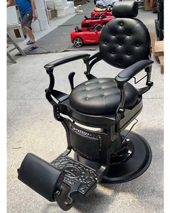 Muebles de salón antiguos Sillón de peluquería Sillón de peluquero vintage negro para hombre <span class=keywords><strong>precio</strong></span> al por mayor butaca de peluquero - Product Image 6