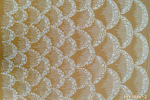 HY3046 Último <span class=keywords><strong>Blanco</strong></span> Trabajo Pesado 3D Perlas Con Cuentas Encaje Boda Nupcial Con Lentejuelas Tela Africana Al Por Mayor - Product Image 6