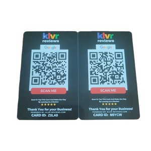 Carte de visite professionnelle NFC CR80 de haute qualité, impression personnalisée, noire, vierge, <span class=keywords><strong>PVC</strong></span>, 213 impressions de <span class=keywords><strong>code</strong></span> QR modifiables - Product Image 1