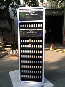 Iron Floor Cosmetic Display Stand With LED <b>Light</b> Strip Push <b>Pull</b> Sliding Tray Custom Makeup Retail Display Rack OEM Wholesale - Product Image 4