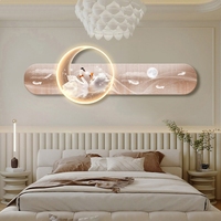 Lumière luxe moderne chambre décoration peinture haut de gamme sentiment cygne chambre fond peinture murale lumière LED murale