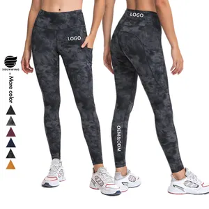 Xsunwing Custom logo mujeres leggings ajustados en el trasero Running Pant Scrunch Butt leggins para mujer gym Yoga Tights WDQL021