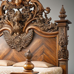 <span class=keywords><strong>Letto</strong></span> <span class=keywords><strong>Matrimoniale</strong></span> di Lusso in Stile Classico Americano, Vendita Calda, Legno Naturale con Venature, Intagliato a Mano, Regolabile e Assemblabile - Product Image 6