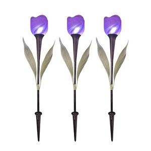 Luces solares de flores para jardín, luces de tulipán artificiales impermeables para exteriores, con Panel Led que cambia de Color - Product Image 4